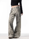 Women's High Street Distressed Printed Jeans