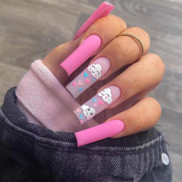 Misty Clouds Smiling Face Nail Stickers Nail Shaped Piece