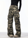 Retro Design Camouflage Cargo Pants Women