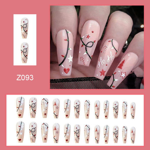 Christmas Simple Pure Desire Mid-length Ballet Fake Nails