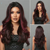 Middle Long Curly Hair With Reddish Brown High Temperature Silk Wig