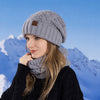 Women's Hat Scarf Set Outdoor Cold-proof Warm Knitted Hat Earmuffs