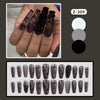 Phantom Dark Butterfly Fake Nails Long T Finished Black Frosted Removable Wear Armor