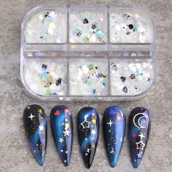 Reflective And Translucent Edelweiss Powder Nail Sequins