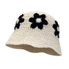 Face-looking Small Handmade Crocheted Flower Bucket Hat