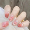 Nail Patch Fake Nail Removable Nail Piece Strawberry Flow Heart Butterfly Wear Finished Short Style