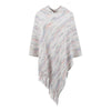 Hooded Striped Tassel Cape And Shawl Women