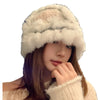 Handmade Knitted Woolen Warm Furry Hat Showing Face Small Bucket Cap