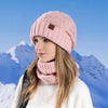 Women's Hat Scarf Set Outdoor Cold-proof Warm Knitted Hat Earmuffs