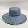 Women's Spring And Summer Retro Big Brim Solid Color Denim Hat