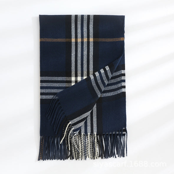 Fashion Classic Plaid Cashmere Scarf Women