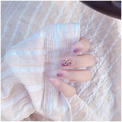 Nail Patch Fake Nail Removable Nail Piece Strawberry Flow Heart Butterfly Wear Finished Short Style