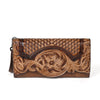 Chinese Style Embossed Wallet Top Layer Long Cowhide Fashion