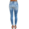 Stretch Jeans Damen Lang Zerrissen Mittelbund Skinny