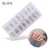 Laser Letters Color Oil Film Nail Stickers