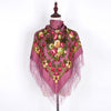 Ethnic Style Tassel Flowers Printed Scarf Embroidered Shawl