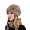 Women's Hat Scarf Set Outdoor Cold-proof Warm Knitted Hat Earmuffs