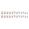 Mid-length Square Black Glitter French Nail Sticker