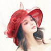 Women's Sun Hat Mesh Bowler Hat Organza Summer Sun Hat