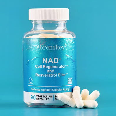 Abronikey NAD Cell Regenerator und Resveratrol Elite – NADs Niacinamide Riboside Supplement – ​​Mit Trans-Resveratrol, Quercetin – Energie, Konzentration – 90 Kapseln Nahrungsergänzungsmittel