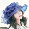 Women's Sun Hat Mesh Bowler Hat Organza Summer Sun Hat