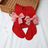 Children's Christmas Bowknot Red Baby's Tights