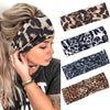 Leopard Print Cross-pull Headband With Wide Brim