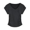 V-neck Short-sleeved Shoulder T-shirt Design Tight Waist Bottoming Shirt