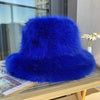 Imitationspelz Damen Herbst und Winter Wild Long Fur Bucket Hat