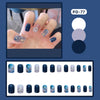 Sea Blue Smudged Fake Nail Stickers Wear Nails