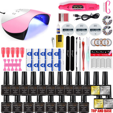 Nail Art Set UV Lamp Polishing Machine Nail Tools