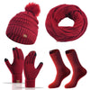 Winter Female Cap Scarf Gloves And Socks Four-piece Set