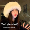 Mink-like Hat Female All-match Plush Bucket Hat Warm Ear Protection