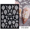 Three-dimensional Carved Rose Pattern Relief Nail Ornament