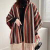 Ethnic Style Hooded Shawl Cape Dual-use