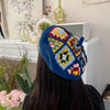 Handmade Knitted Ethnic Style Grandmother Plaid Hat