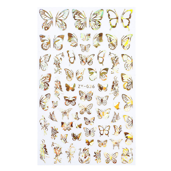 Simulation Thin Butterfly Laser Bronzing Nail Sticker