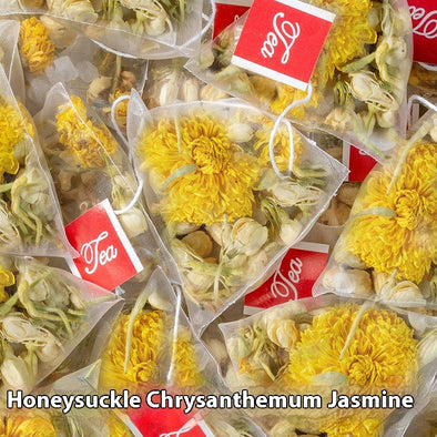 Jasmin Chrysantheme und Gold Silber Blume Teebeutel unabhängige Set