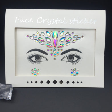 Acrylic Green Resin Diamond Face Sticker Rhinestone Face Sticker Crystal Diamond Eyebrow Sticker Diamond