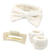 Bracelet Grab Clip Hair Band Four-piece Beige