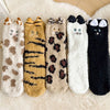 Coral Fleece Socks Women's Mid-calf Three-dimensional Cartoon Room Socks