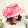 Women's Sun Hat Mesh Bowler Hat Organza Summer Sun Hat