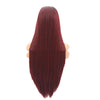 Burgundy Trellis With Long Straight Hair Chemical Fiber Headgear