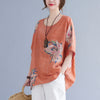 Korean Cotton Hemp Fat Mm Half Sleeve Top Summer