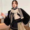 Artificial Cashmere Scarf Brushed Thickening Thermal Shawl