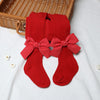 Children's Christmas Bowknot Red Baby's Tights