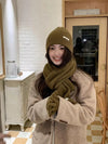 Winter Knitting Fleece Thickened Thermal Three-piece Suit Wool Scarf Hat Children