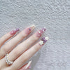 Tragen Sie Nagelmilchgeschmack Taro Taro Purple Gradient Nebula Flower Fake Nails Nagelaufkleber