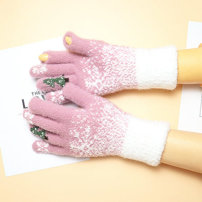 Thermohandschuhe Damen offen Finger Touchscreen Fleece gefüttert