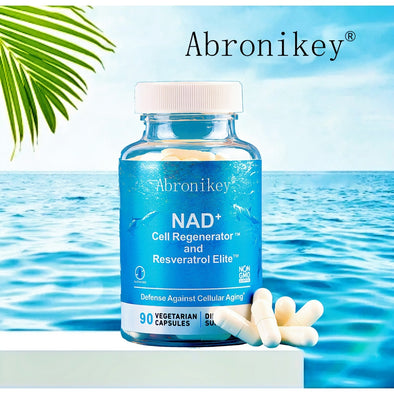 Abronikey NAD Cell Regenerator And Resveratrol Elite - Nads Niacinamide Riboside Supplement - З транс-ресвератролом, кверцетином - Energy,Focus - Дієтична дієта на 90 капсул